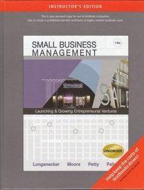 Beispielbild fr Small Business Management: Launching & Growing Entrepreneurial Ventures (14th Edition) [Instructor's zum Verkauf von ThriftBooks-Atlanta