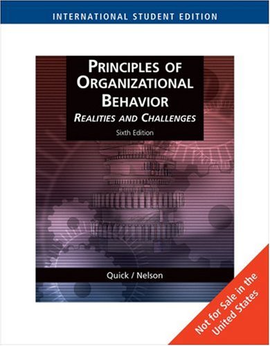 Beispielbild fr Principles of Organizational Behavior: Realities and Challenges zum Verkauf von Nelsons Books