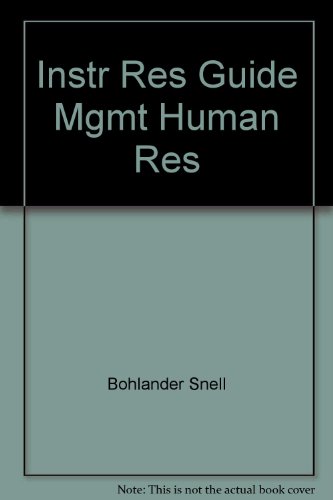 Imagen de archivo de Instr Res Guide Mgmt Human Res a la venta por POQUETTE'S BOOKS