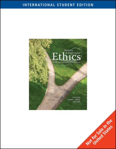 9780324594775: Business and Professional Ethics for Directors, Executives and Accountants