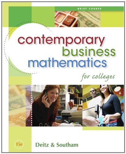 9780324595475: Contemporary Business Mathematics for Colleges, Brief Edition (with CD-ROM)