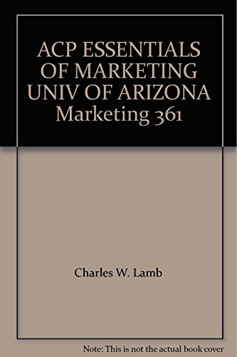 Stock image for ACP ESSENTIALS OF MARKETING UNIV OF ARIZONA Marketing 361 for sale by Bookmans