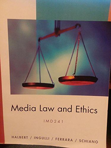 Stock image for Media Law and Ethics IMD 241 for sale by HPB-Red