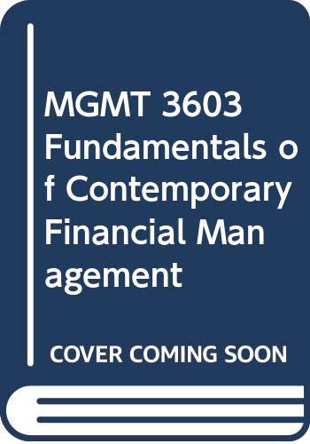 Stock image for MGMT 3603 Fundamentals of Contemporary Financial Management for sale by books4u31