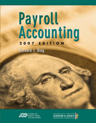 Imagen de archivo de Payroll Accounting 2007 Edition a la venta por a2zbooks