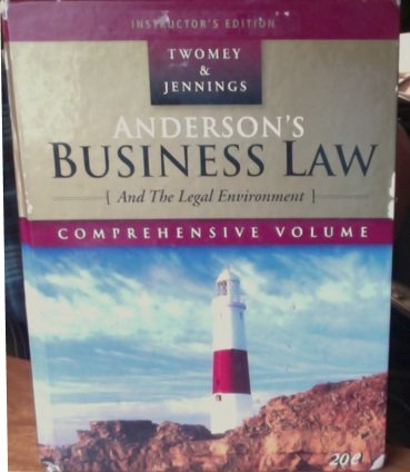 Imagen de archivo de Anderson's Business Law and the Legal Environment: Comprehensive Volume a la venta por HPB-Red