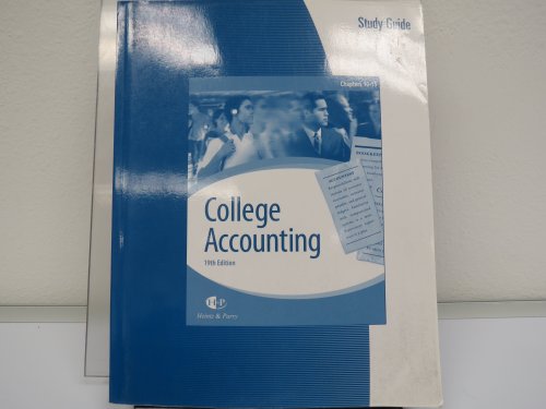 Imagen de archivo de College Accounting Study Guide & Working Papers 2 Volume Set a la venta por ThriftBooks-Atlanta