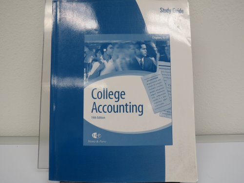 Stock image for Study Guide and Working Papers, Chapters 1-9 for Heintz/Parry's College Accounting, 19th for sale by The Book Spot