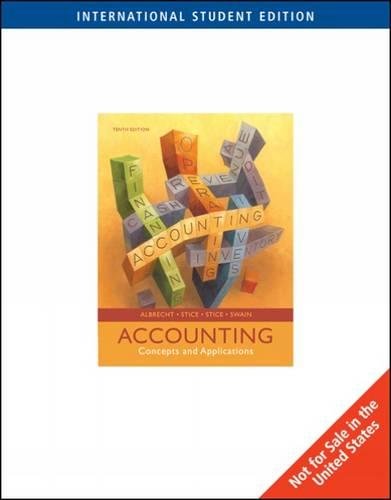 Imagen de archivo de Accounting: Concepts And Applications, International Edition, 10Th Edition a la venta por SMASS Sellers
