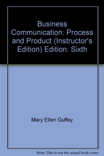 Imagen de archivo de Business Communication: Process and Product (Instructor's Edition) a la venta por BookHolders