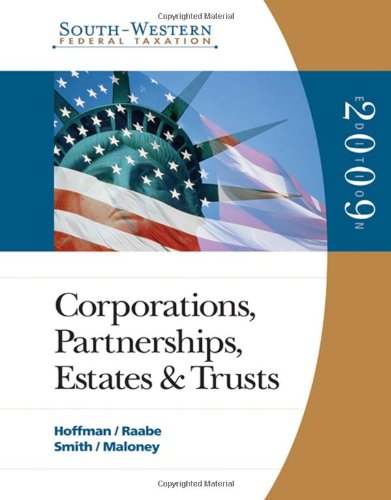 Stock image for South-Western Federal Taxation 2009: Corporations, Partnerships, Estates and Trusts (with TaxCut Tax Preparation Software CD-ROM) for sale by Textbookplaza