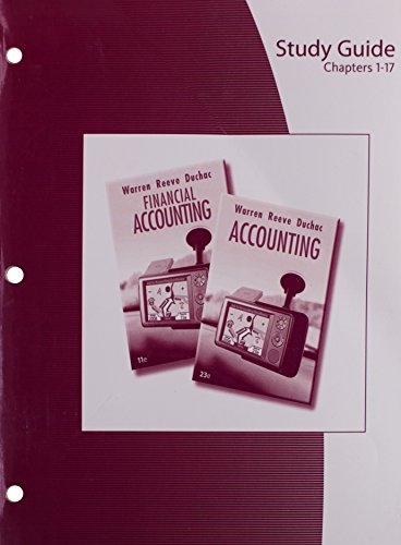 Imagen de archivo de Study Guide, Chapters 1-17 for Warren/Reeve/Duchac's Accounting, 23rd and Financial Accounting, 11th a la venta por SecondSale