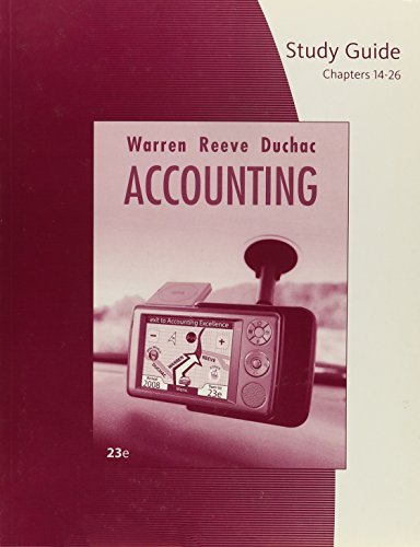 Stock image for Study Guide, Chapters 14-26 for Warren/Reeve/Duchac  s Accounting for sale by ThriftBooks-Atlanta