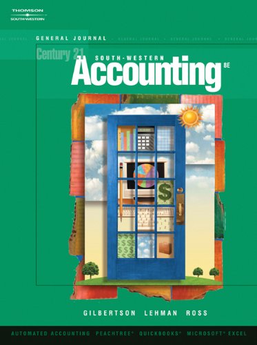 Bundle: Century 21 Accounting: General Journal (with CD-ROM), 8th + Working Papers, Chapters 1-16 (9780324683059) by Gilbertson, Claudia Bienias; Lehman, Mark W.; Ross, Kenton E.