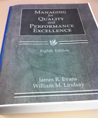 Beispielbild fr Managing for Quality and Performance Excellence zum Verkauf von Off The Shelf