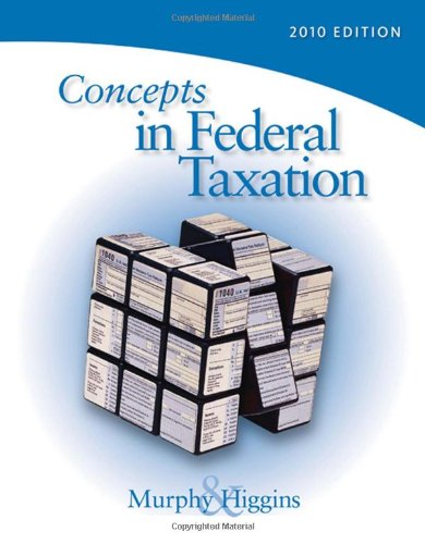 Imagen de archivo de Concepts in Federal Taxation 2010 (with TaxCut Tax Preparation Software CD-ROM and RIA Printed Access Card) a la venta por HPB-Red