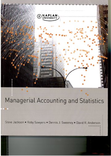 Imagen de archivo de Kaplan University Managerial Accounting and Statistics a la venta por Wonder Book