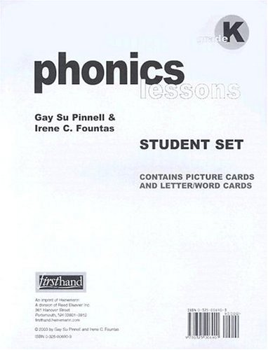 Phonics Lessons Student Set: Grade K (9780325006901) by Pinnell, Gay Su; Fountas, Irene C