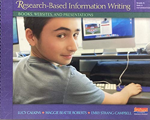Imagen de archivo de Research-Based Information Writing : Books, Websites, and Presentations a la venta por Better World Books