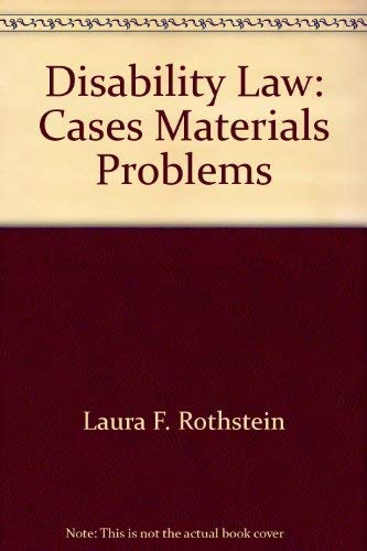 Imagen de archivo de Disability law: Cases, materials, problems (Michie contemporary legal education series) a la venta por HPB-Red