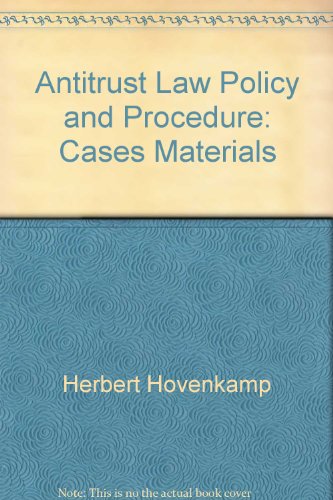 Imagen de archivo de Antitrust Law, Policy and Procedure: Cases, Materials a la venta por HPB-Red