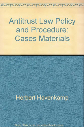 9780327009283: Antitrust Law Policy and Procedure: Cases Materials