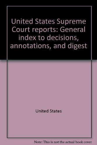 Stock image for United States Supreme Court Reports Lawyers' Edition (Index to Decisions, Annotations, and Digest R-Z) for sale by HPB-Red