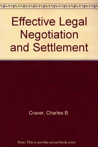 Beispielbild fr Effective Legal Negotiation and Settlement zum Verkauf von HPB-Red