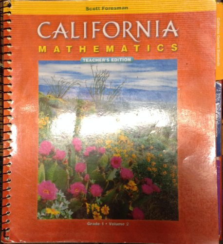 Imagen de archivo de California Mathematics, Grade 1, Vol. 2 a la venta por Books From California