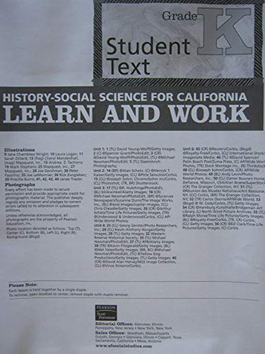 9780328200498: History-Social Science for California Grade K Class Set