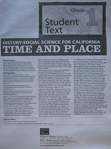 Stock image for History Social-Science For California Grade 1 Student Text Class Set ; 9780328200504 ; 0328200506 for sale by APlus Textbooks