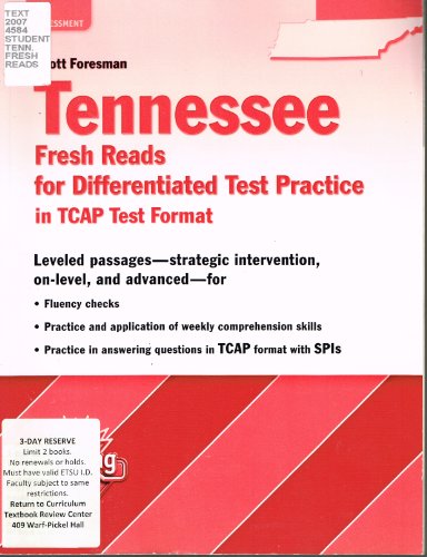 Stock image for TN Fresh Reads For Differentiated Test Practice In TCAP Test Format, Reading Street Grade 5 (2008 Copyright) for sale by ~Bookworksonline~
