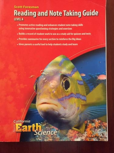 Imagen de archivo de Scott Foresman Reading and Note Taking Guide, Level A, Grade 6 (California Focus on Earth Science) a la venta por HPB-Red