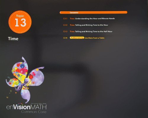 Imagen de archivo de enVision Math, Common Core, Grade 1 Topic 13, Time a la venta por SecondSale