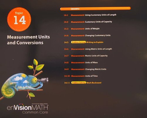9780328674008: EnVision Math Common Core, Grade 4, Topic 14: Measurement Units and Conversions, Teacher's Edition
