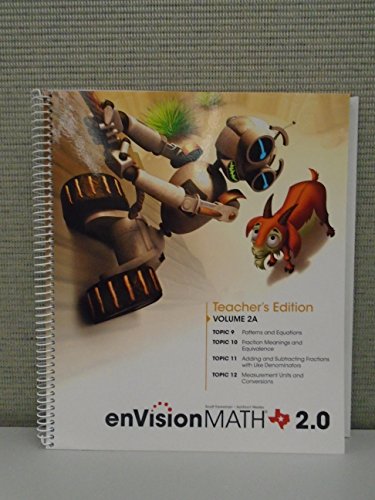 Beispielbild fr enVision Math 2.0, Grade 4, Teacher's Edition, Volume 2A, Topics 9-12, Texas Edition zum Verkauf von HPB-Red