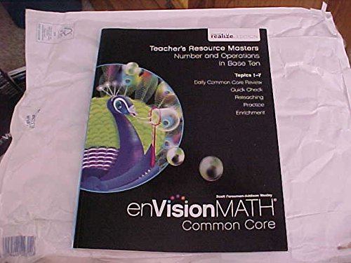 Beispielbild fr eVision Math Common Core Grade 5 Teacher's Resource Masters Number and Operations in Base Ten Topics 1-7 realize Edition zum Verkauf von Allied Book Company Inc.