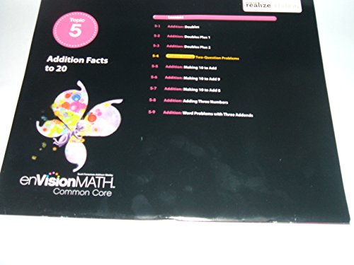 Imagen de archivo de Topic 5 Teacher's Edition Addition Facts to 20 Grade 1 - enVisionMATH Common Core a la venta por Booksavers of MD