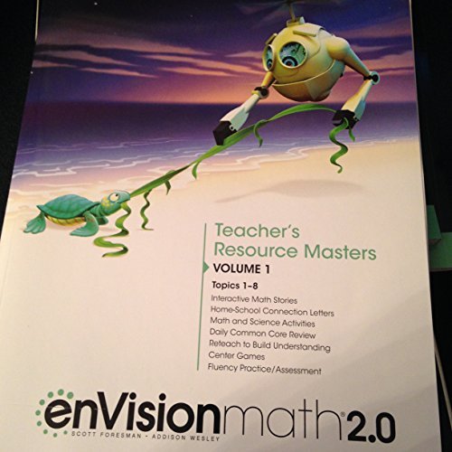 Stock image for enVision Math 2.0, Grade K: Teacher's Resource Masters, Volume 1, Common Core (2016 Copyright) for sale by ~Bookworksonline~