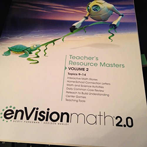 Stock image for Kindergarten - Teacher's Resource Masters - Volume 2 - Topics 9-14 - Envision Math 2.0 for sale by Allied Book Company Inc.