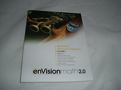 Imagen de archivo de enVision Math 2.0 Teacher's Resource Masters Grade 1 Volume 1 Topics 1-7 a la venta por ThriftBooks-Dallas