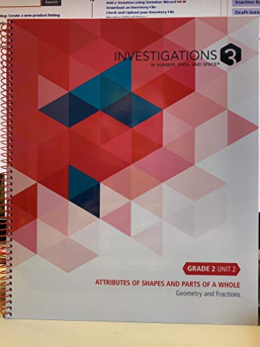 Imagen de archivo de Investigations 3 in Number, Data and Space Grade 2 Unit 2 Attributes of Shapes and Parts of a Whole Geometry and Fractions a la venta por SecondSale
