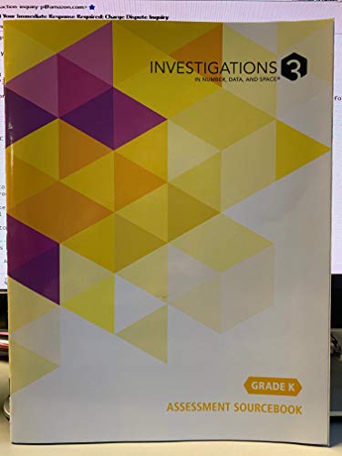 Imagen de archivo de Investigations 3 in Number, Data and Space Grade K Assessment Sourebook a la venta por Ed_Solutions