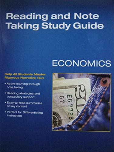 Beispielbild fr Pearson Economics: Reading And Note Taking Study Guide (2016 Copyright) zum Verkauf von ~Bookworksonline~