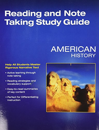 Stock image for Middle Grades American History 2016 Reading and Notetaking Study Guide Grade 8 for sale by SecondSale