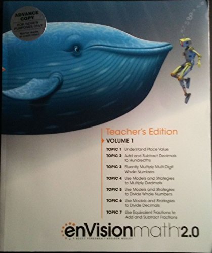 

enVIsion math 2.0 Teachers edition Volume 1 Topics 1-7 Grade 5