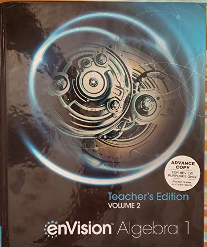 Stock image for Envision Algebra 1 Volume 2 Teacher Edition for sale by HPB-Red
