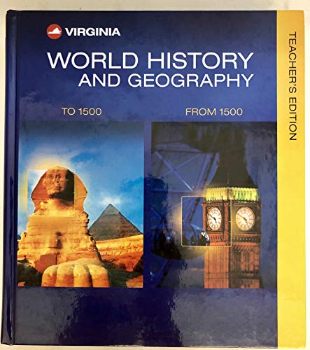 Stock image for World History and Geography: To 1500, From 1500. Virginia 2018 Teacher's Edition for sale by Books Unplugged