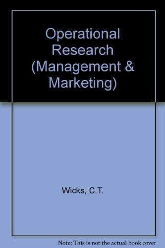 Operational research (Management series) (9780330028646) by Wicks, C. T