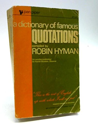 Imagen de archivo de A dictionary of famous quotations (Pan reference books) a la venta por Wonder Book
